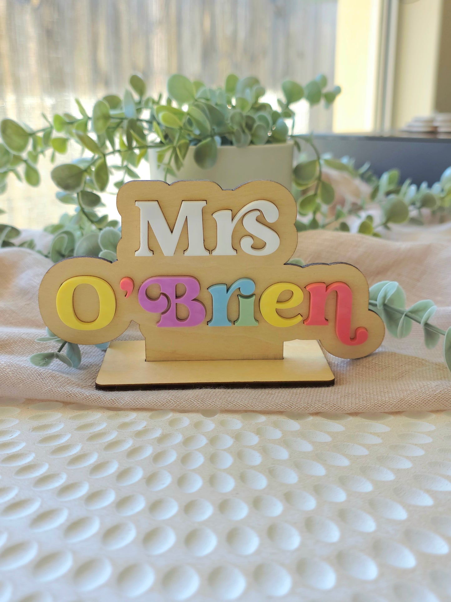 Personalised Teacher Name Desk Stand