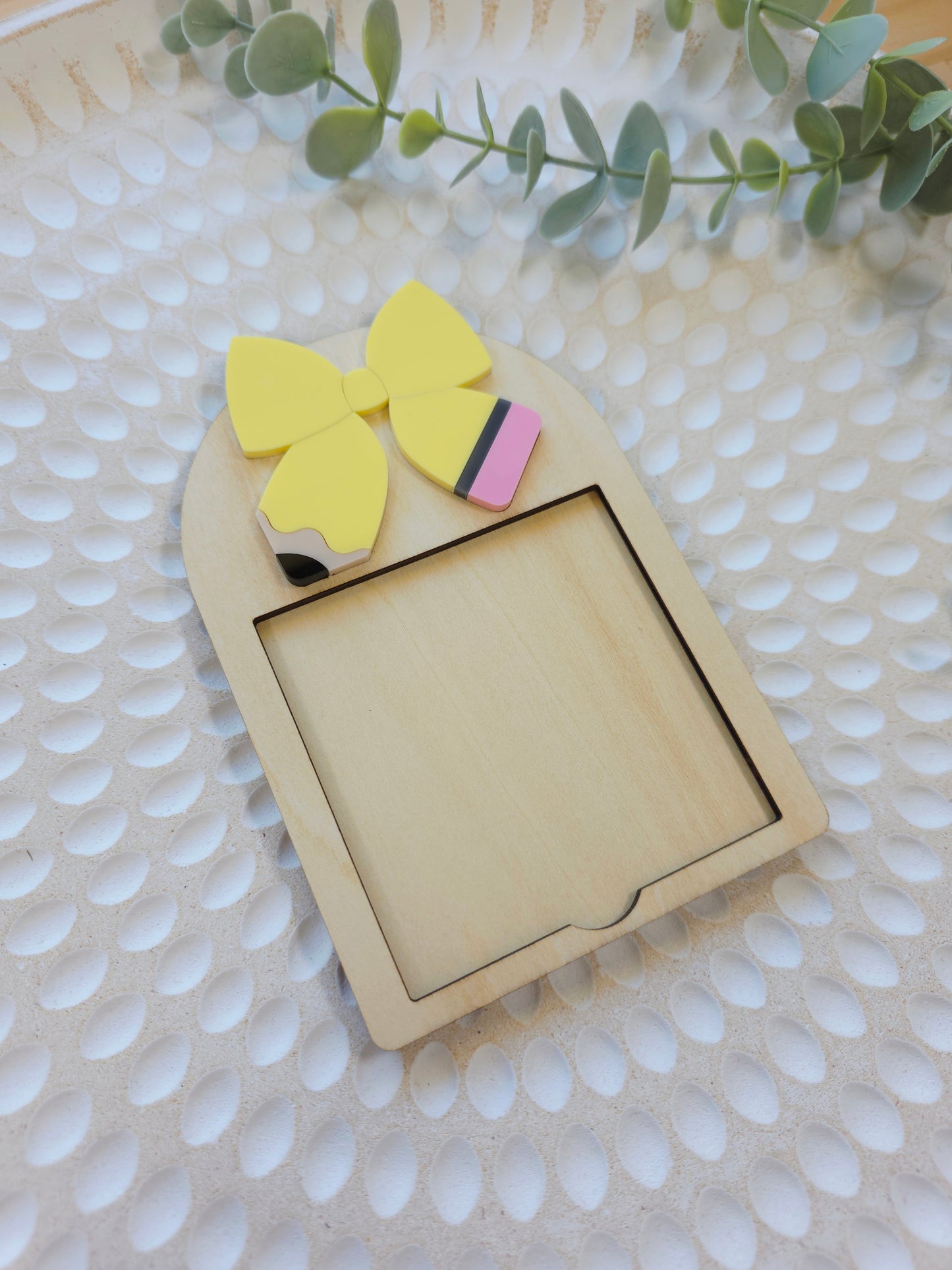 Pencil Bow Sticky Note Holder