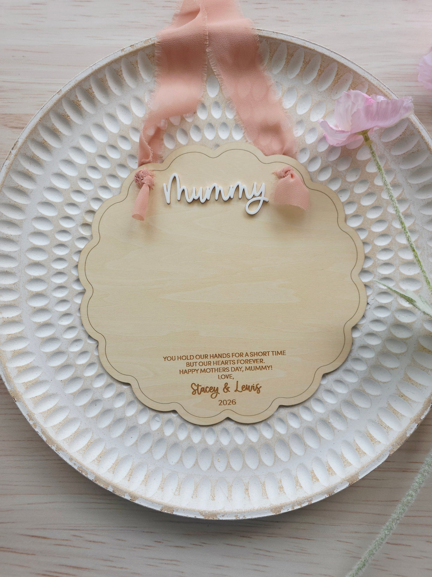 Mother's Day Handprint Keepsake Hanging Plaque