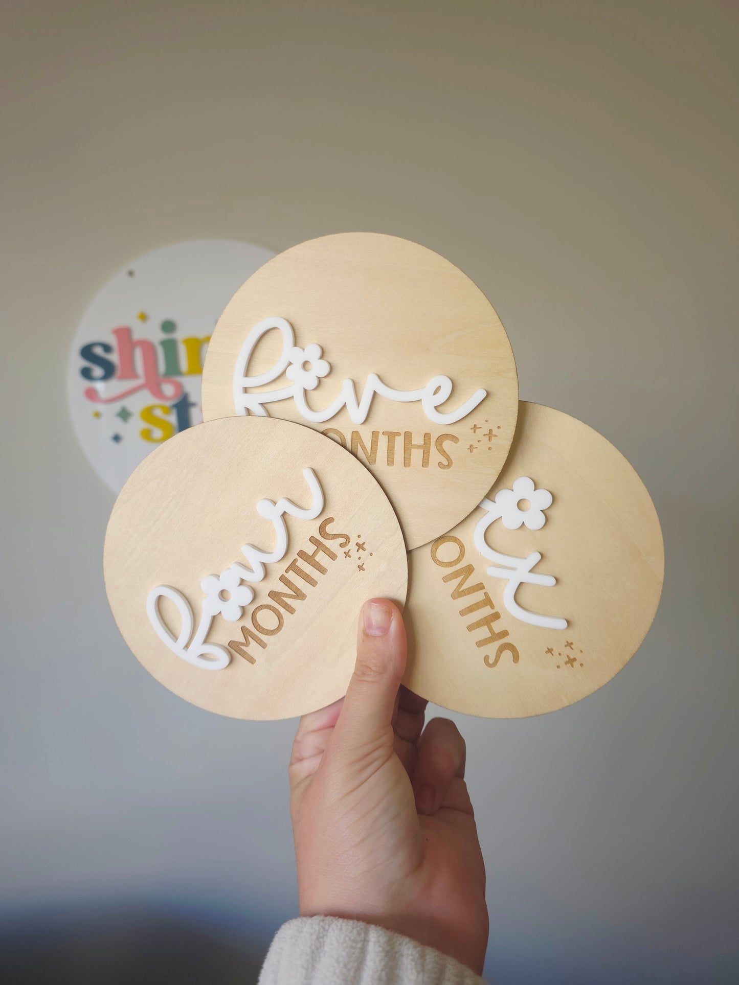 Baby Milestone Cards - Flowery Words