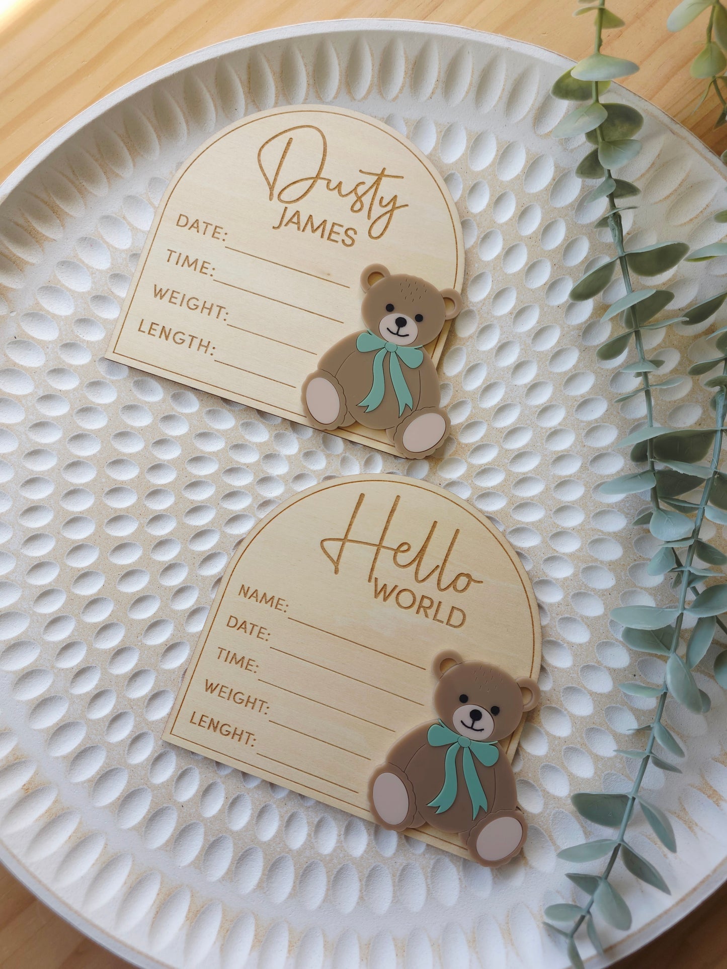 Bear Baby Announcement Plaque