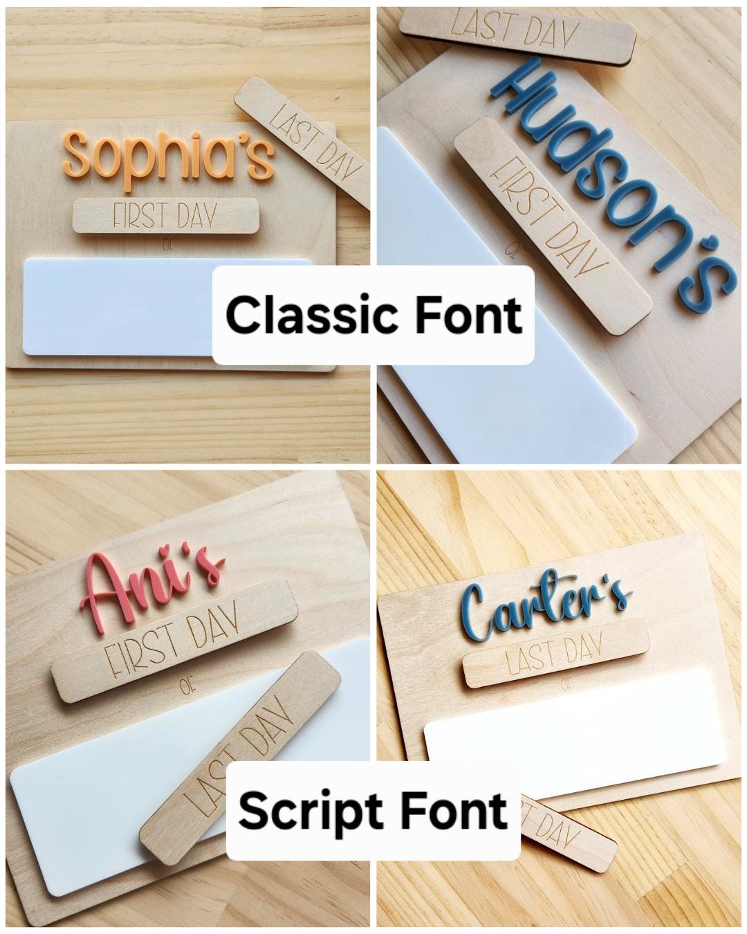 First and Last Day Board