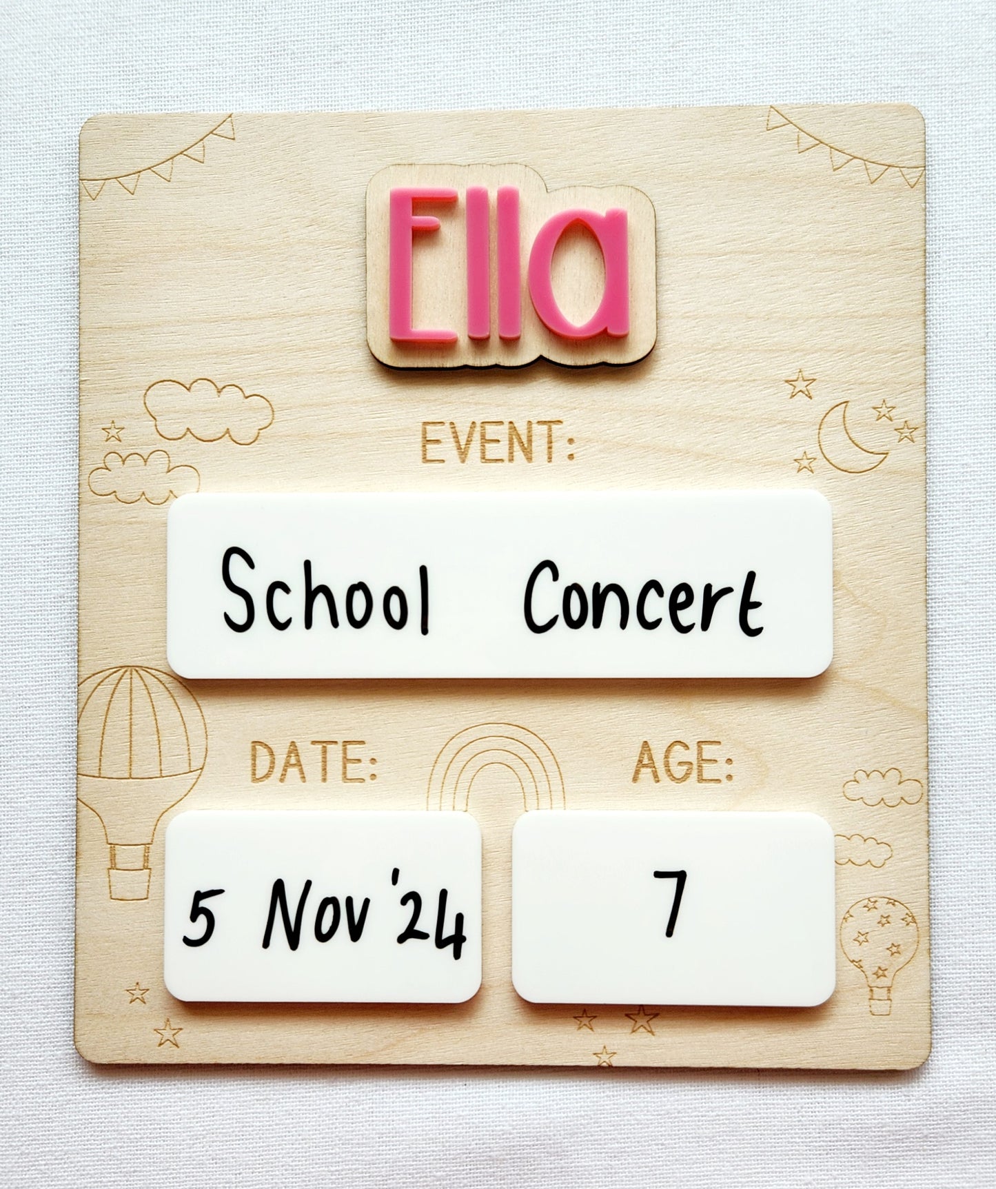 Milestone Board - Hot Air Balloon