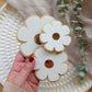 Acrylic & Wood Flower Trio – Set of 3