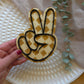 Peace Hand Sign Wood and Acrylic Sign