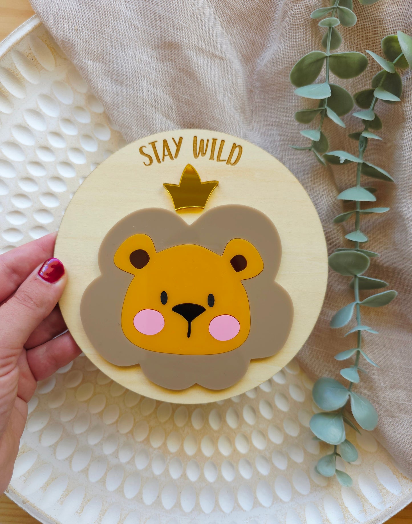 "Stay Wild" Lion Décor Sign
