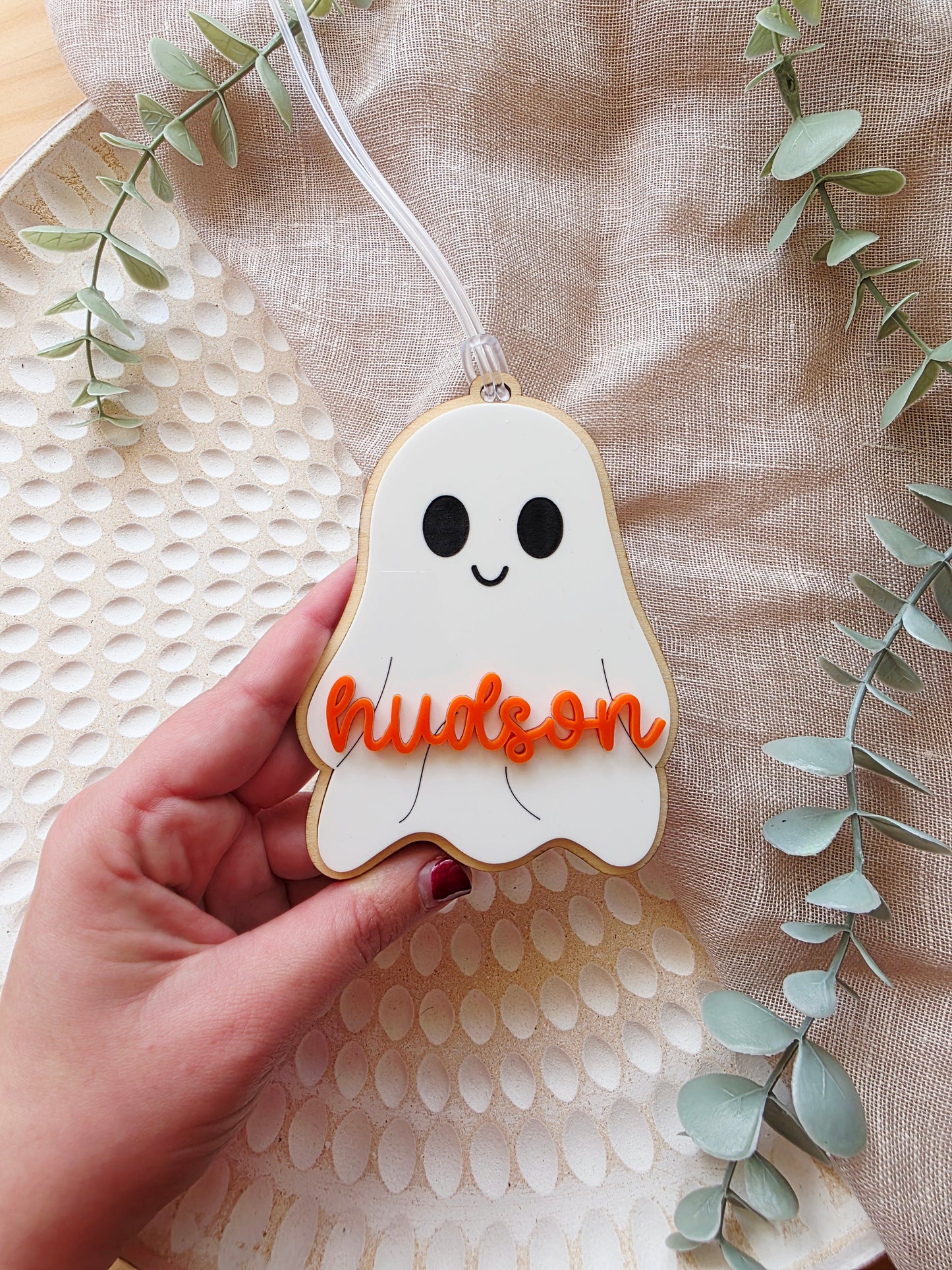 Personalised Ghost Tag Halloween Tag
