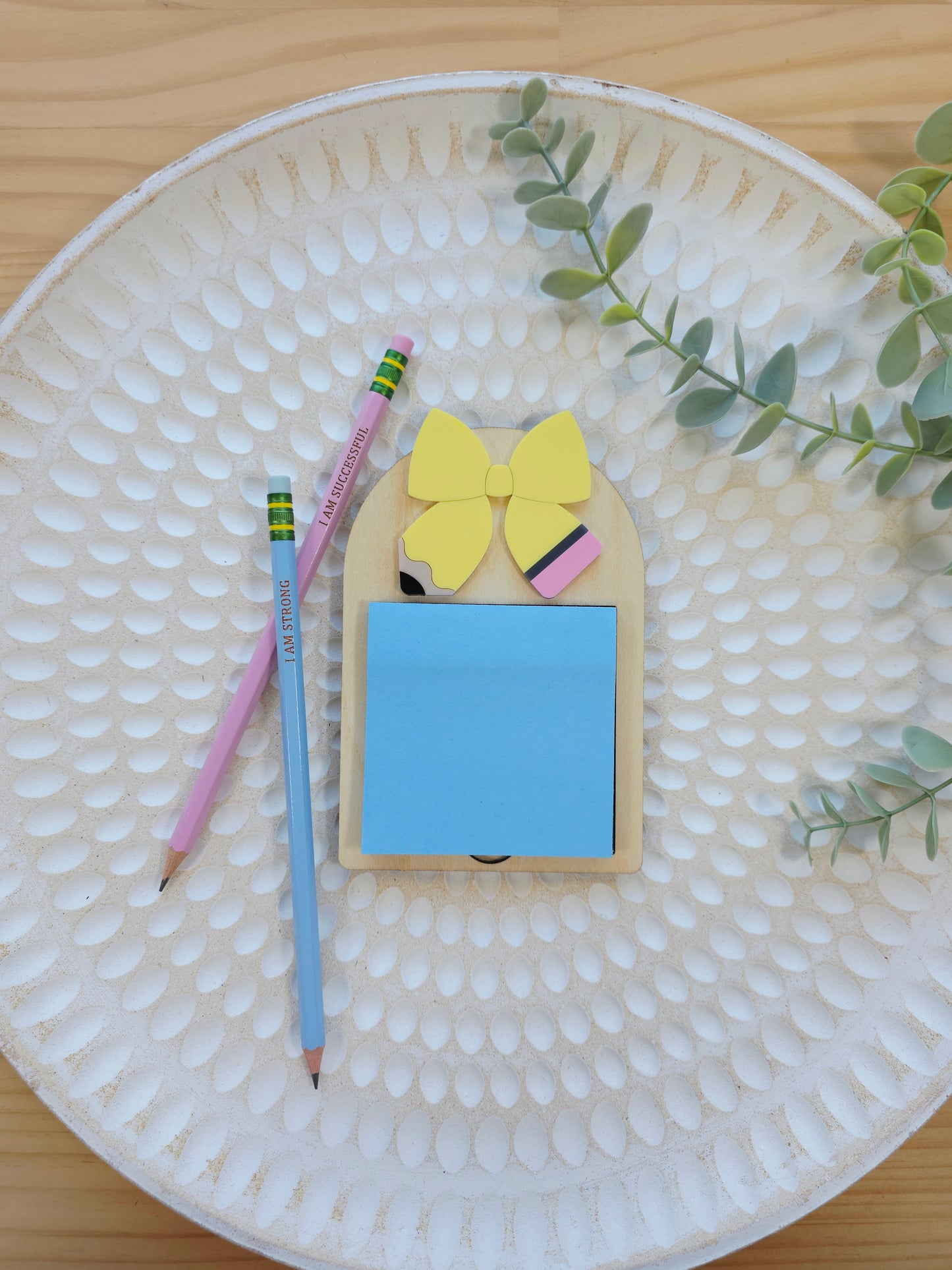 Pencil Bow Sticky Note Holder