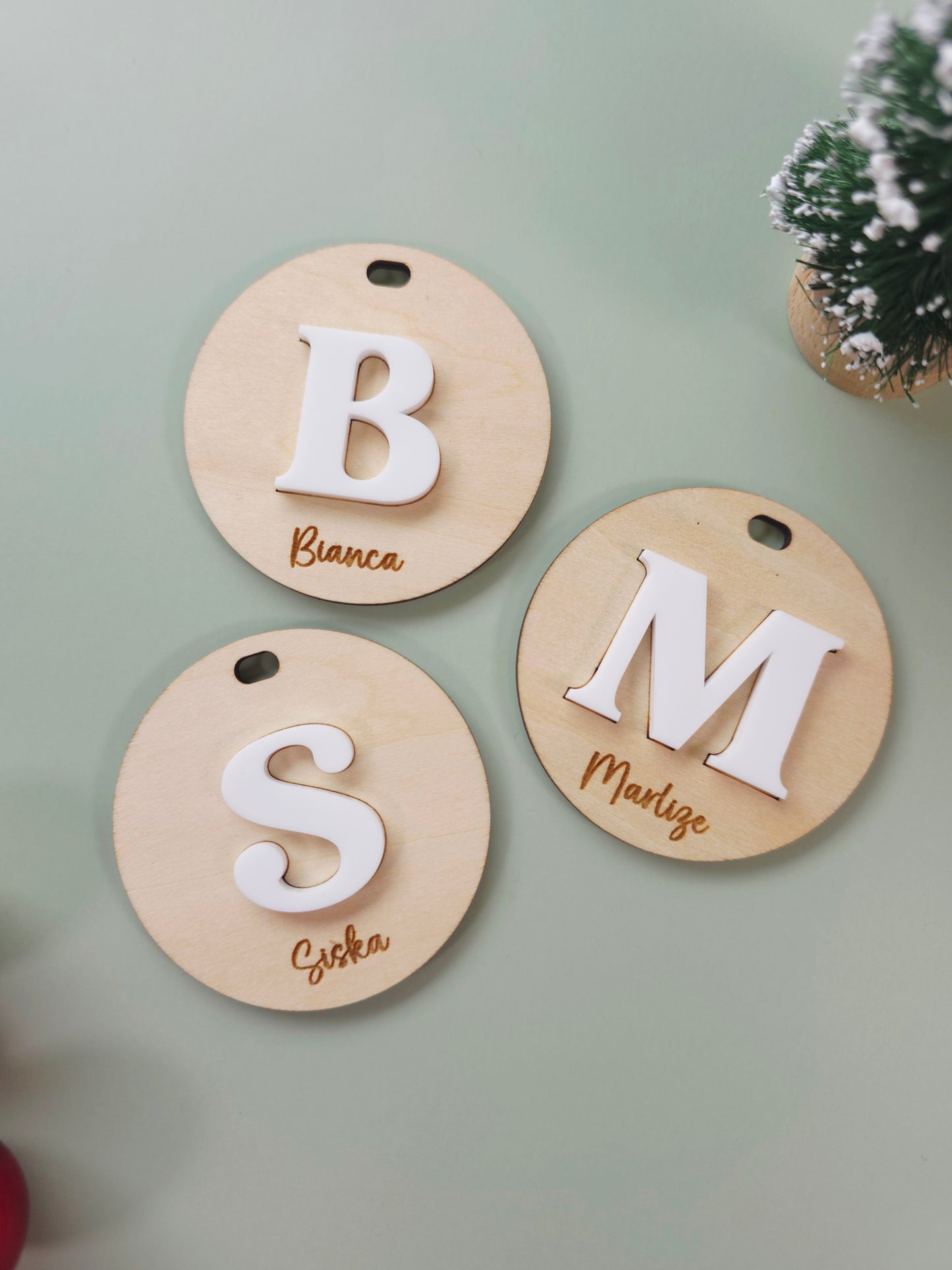 Personalised Circle Christmas Tag/Ornament