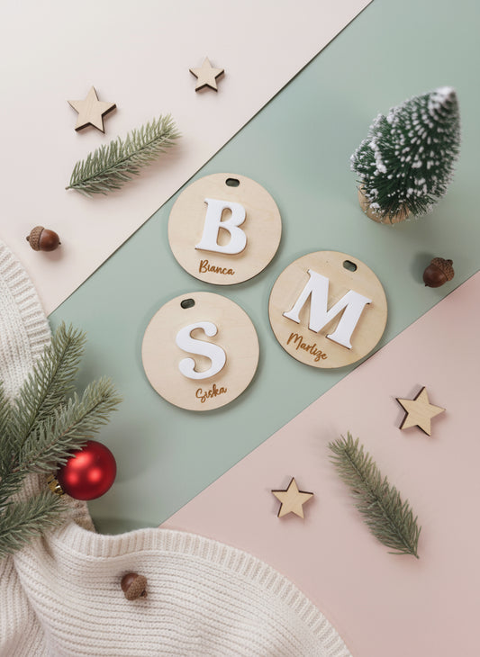 Personalised Circle Christmas Tag/Ornament