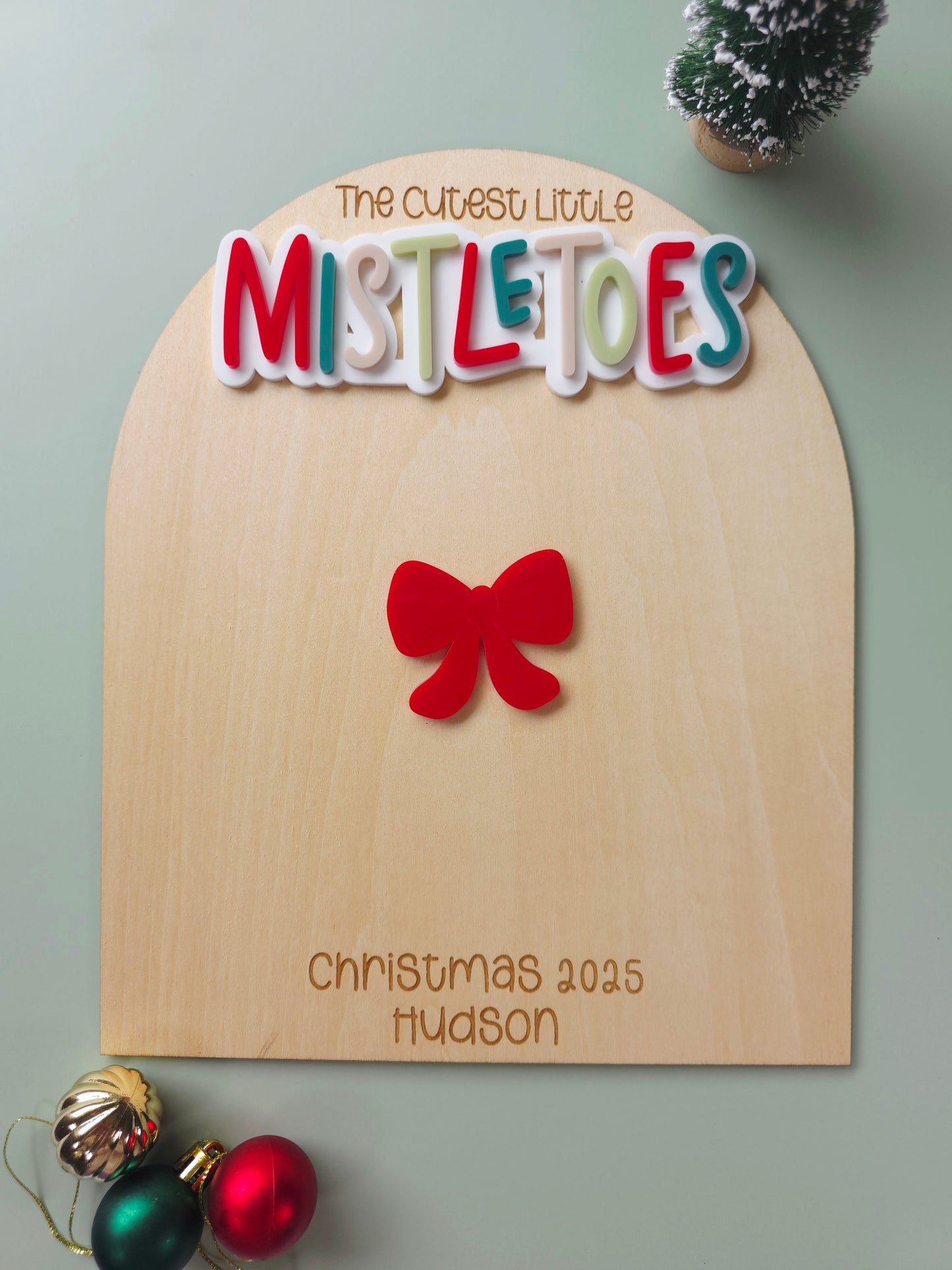 Mistletoes Footprint Board Personalised