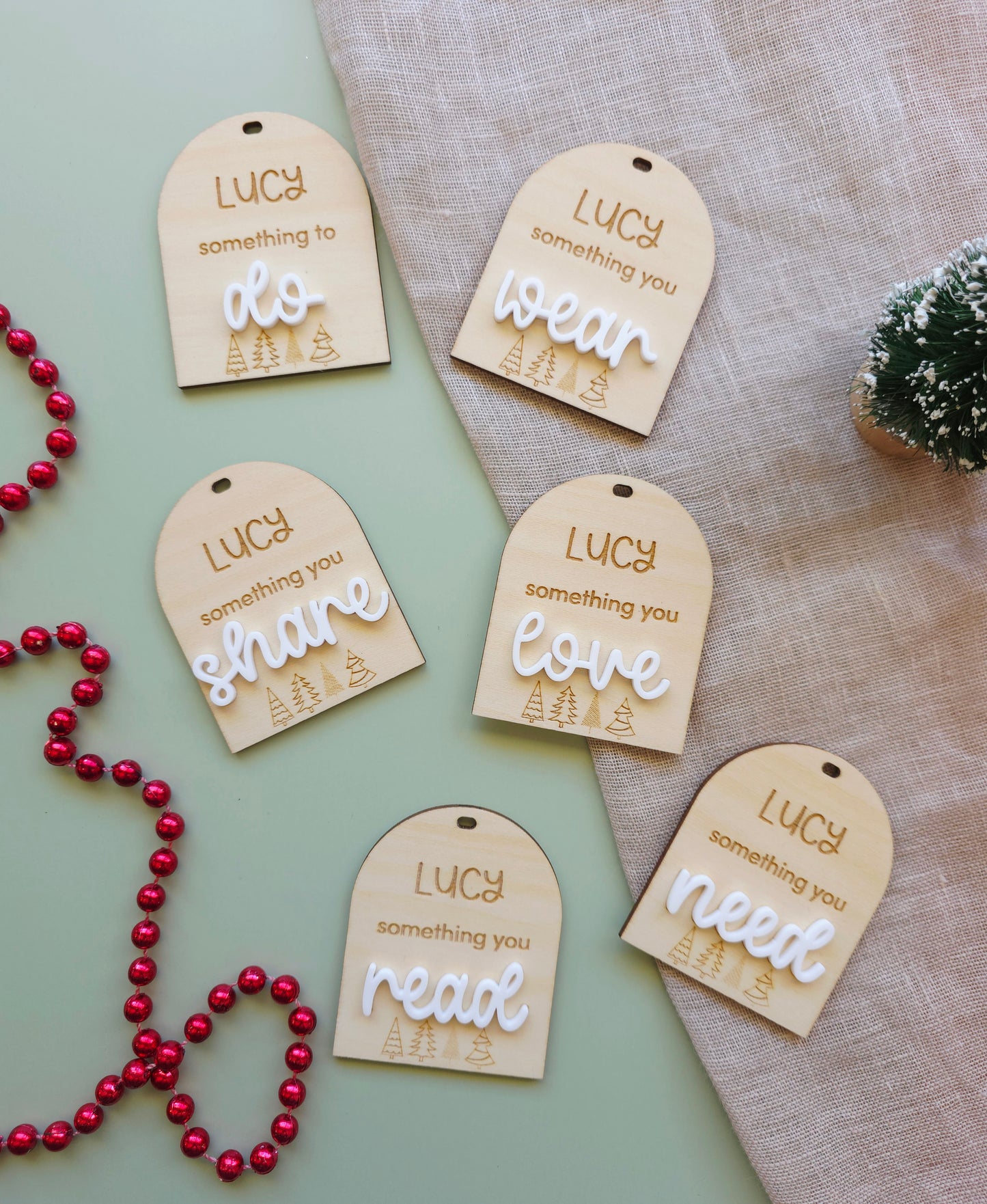 Thoughtful Christmas Gift Tags Personalised (SET OF 7)