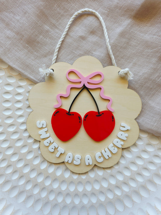 Sweet As A Cherry Hanging Banner