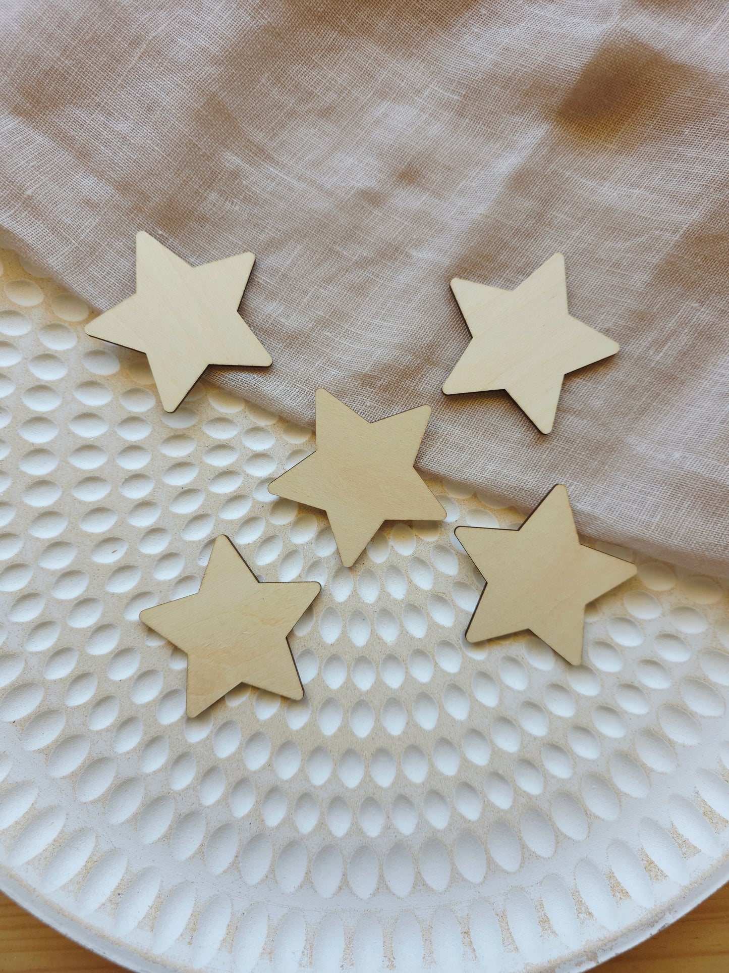 5 Wooden Stars Wall Decor