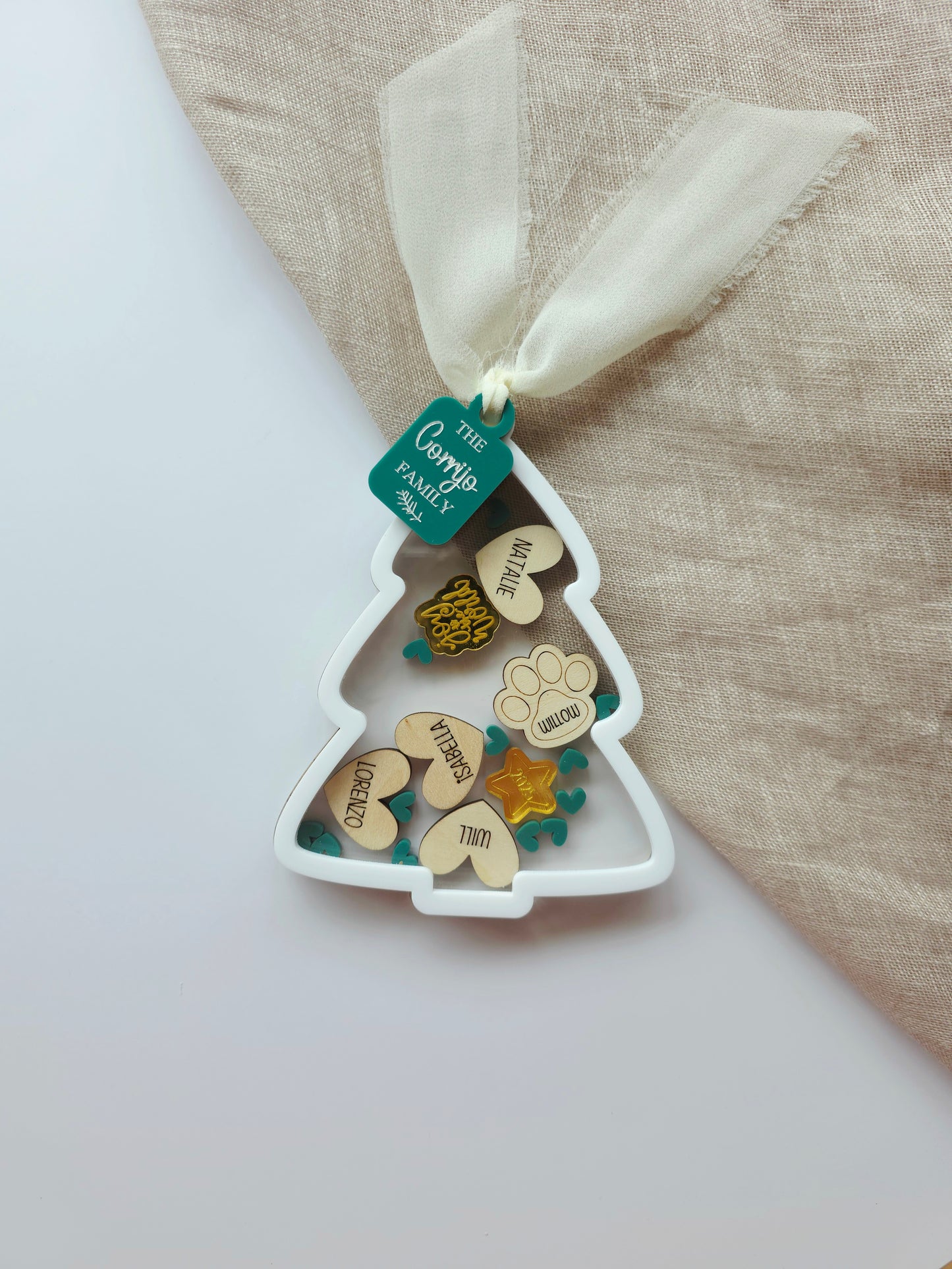 Family Christmas Tree Shaker Ornament