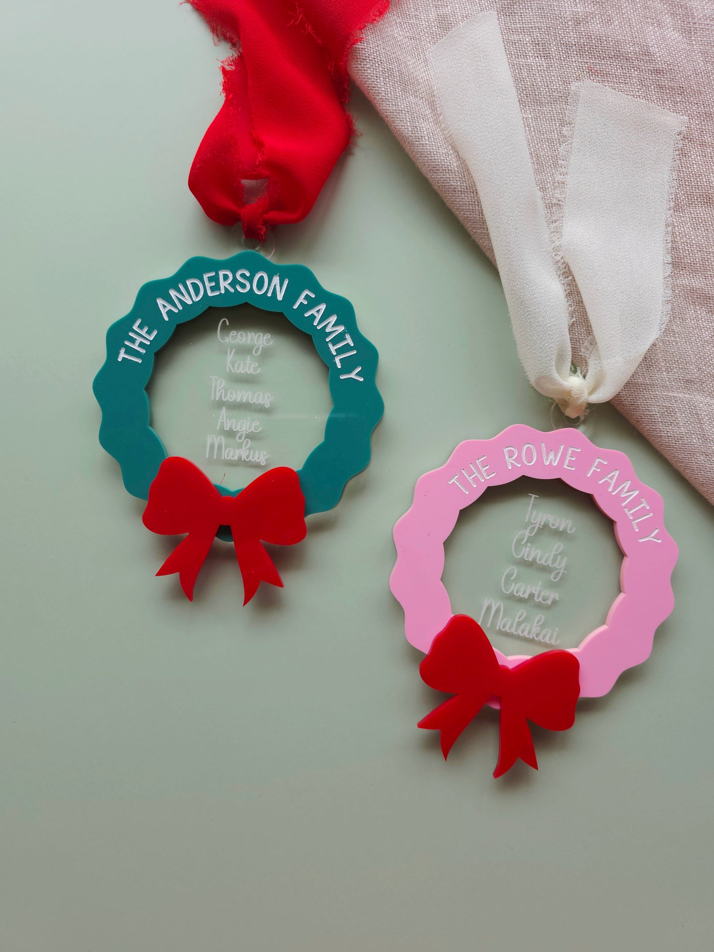 Personalised Christmas Wreath Ornament