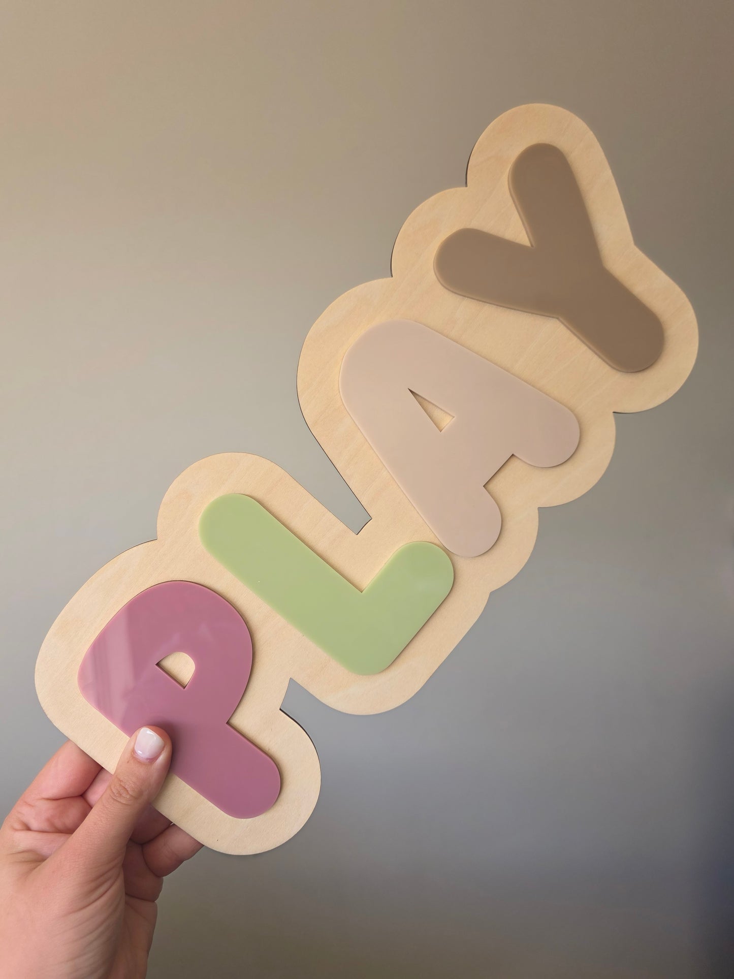 'Play' Wooden and Acrylic PURPLE