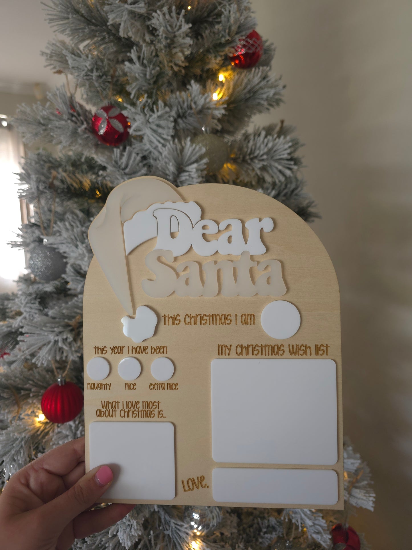 Dear Santa Dry Erase Board Block Lettering