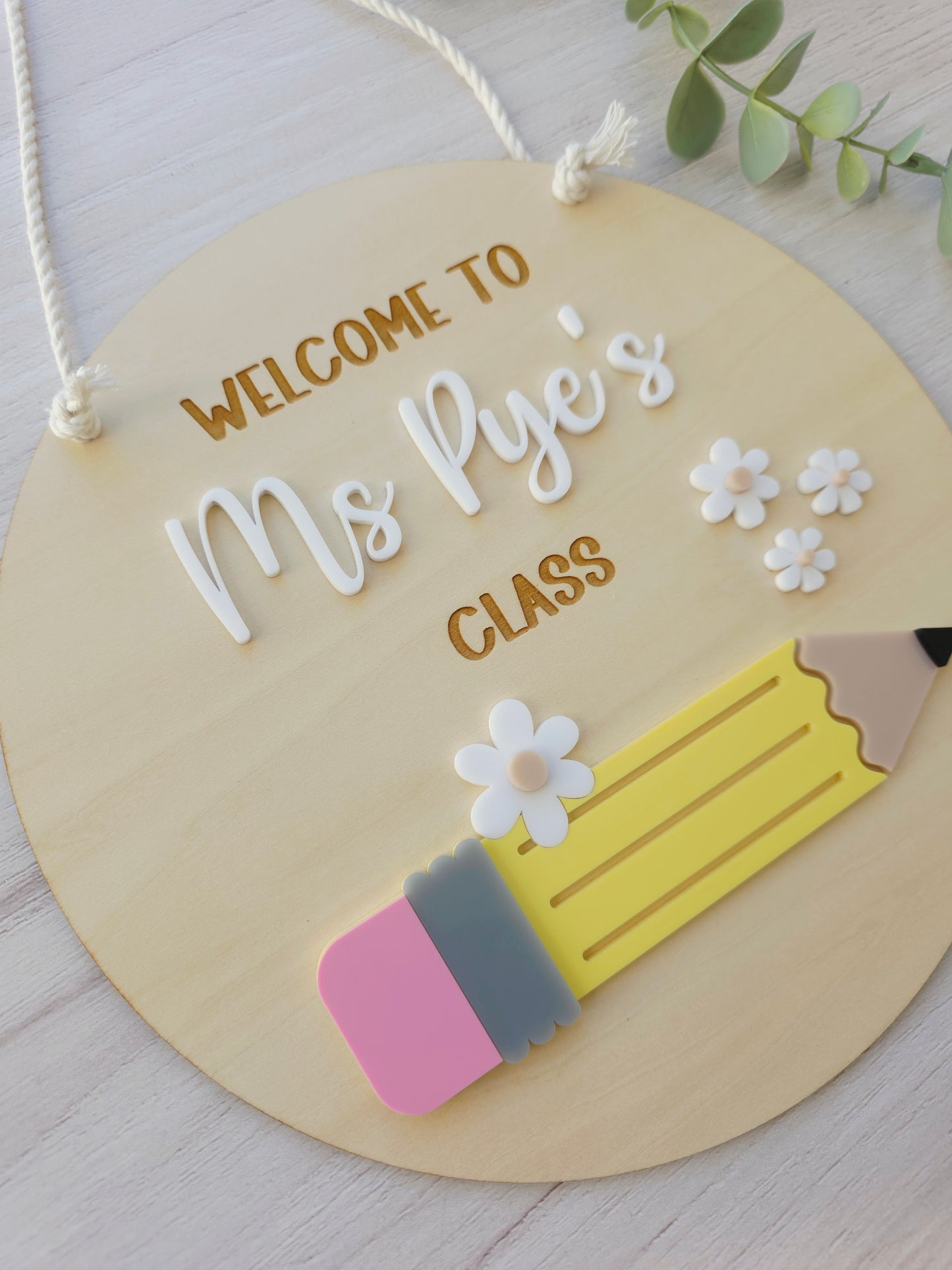 Teacher Name Plaque Pencil