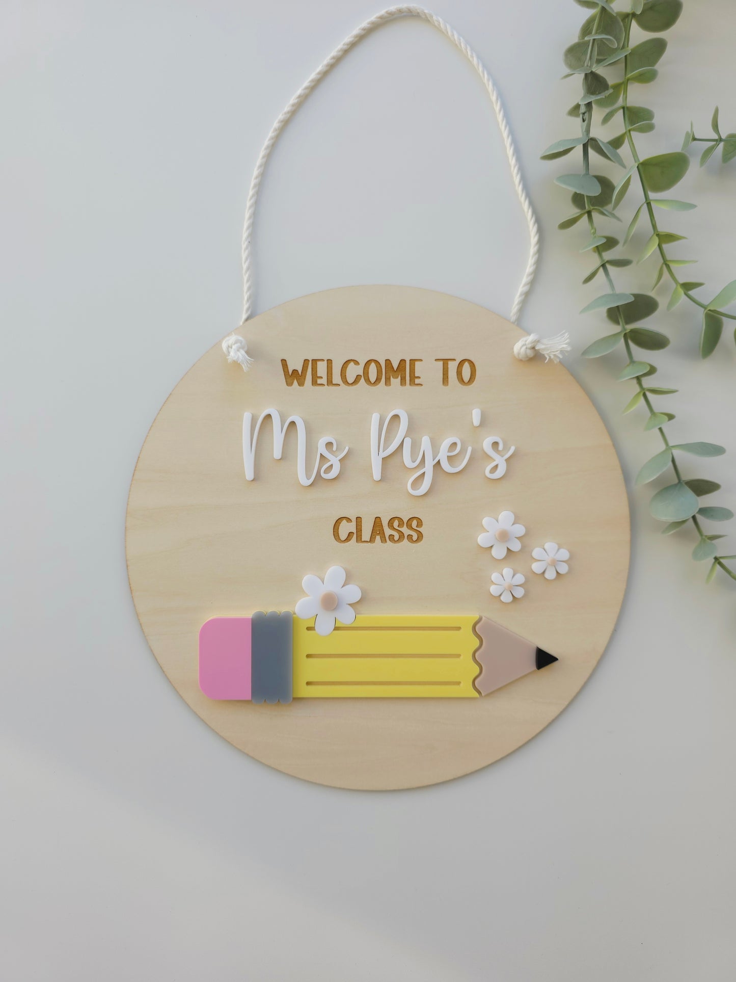 Teacher Name Plaque Pencil