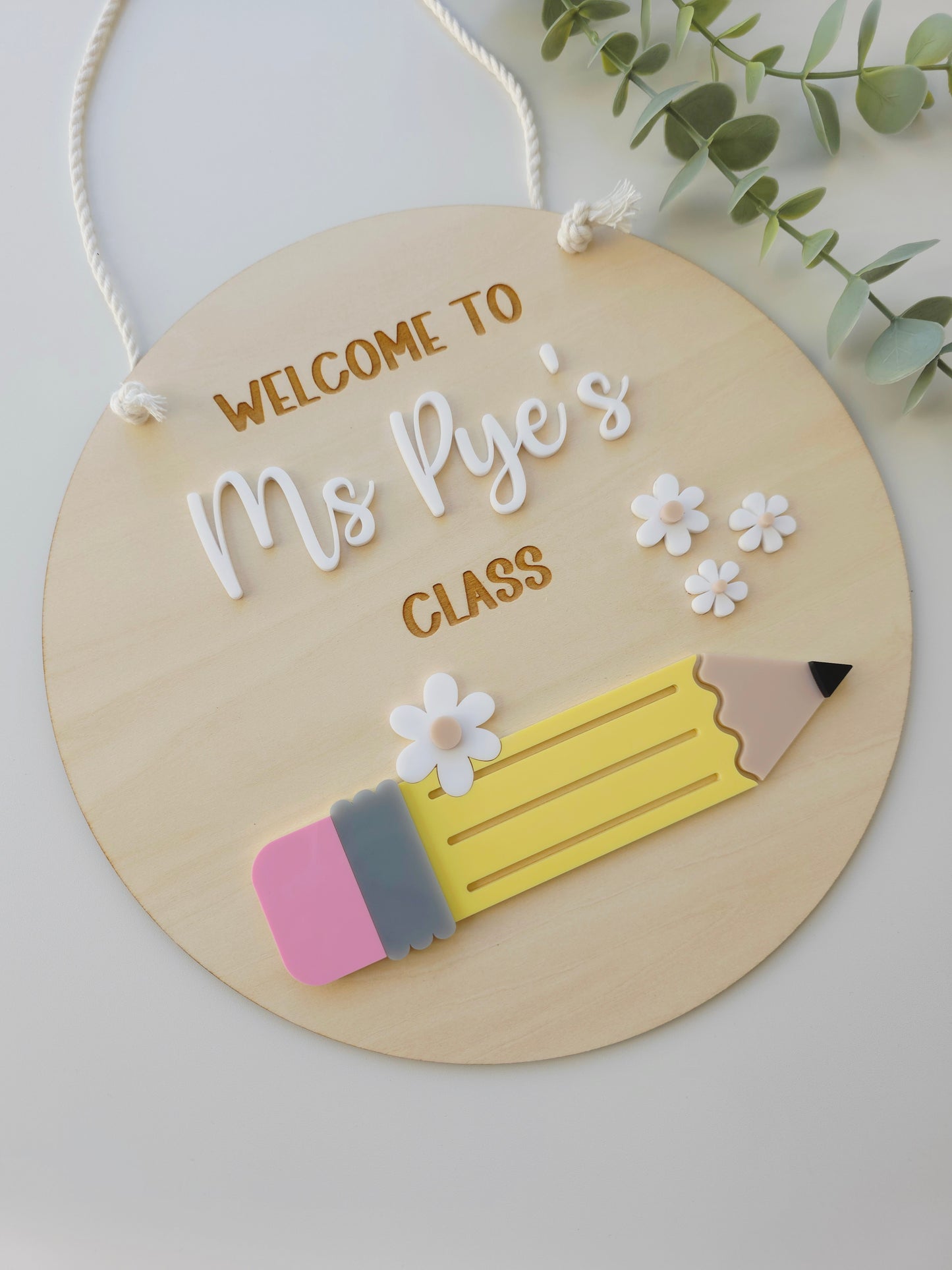 Teacher Name Plaque Pencil