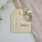 Baby Girl Announcement Plaque - Floral