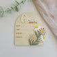 Baby Girl Announcement Plaque - Floral
