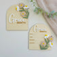 Baby Girl Announcement Plaque - Floral