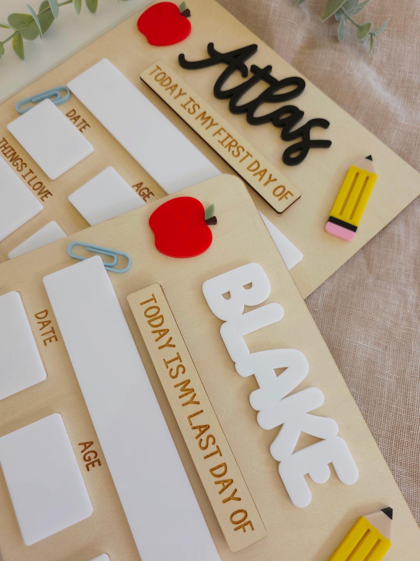 Large Back to School First Last Day Interchangeable Board