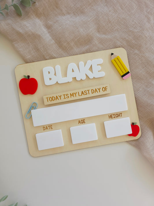 Mini Back to School First Last Day Interchangeable Board