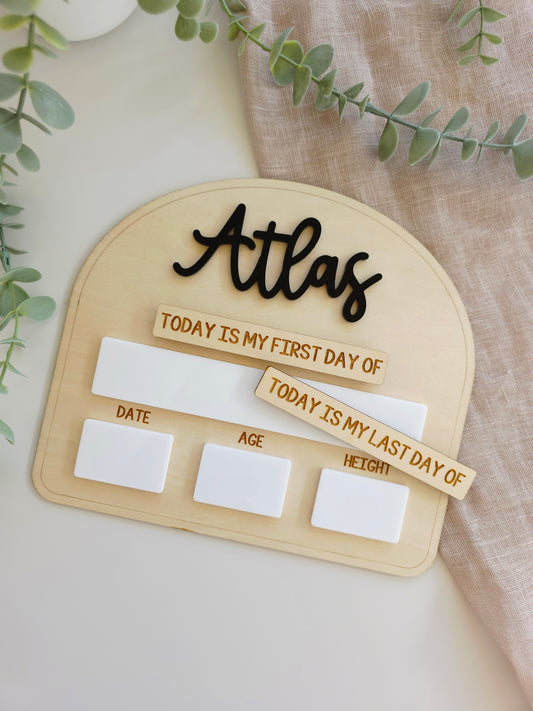 Mini Arch First Last Day Interchangeable Board