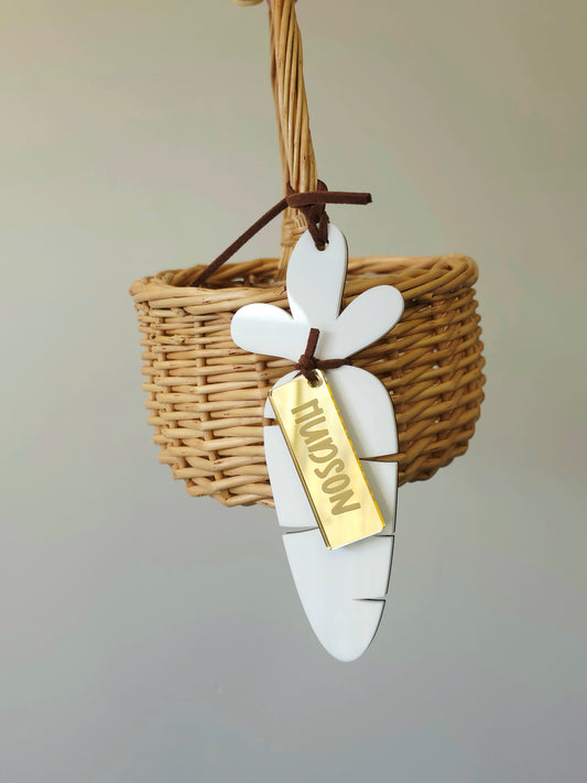 Easter White Carrot Name Tag