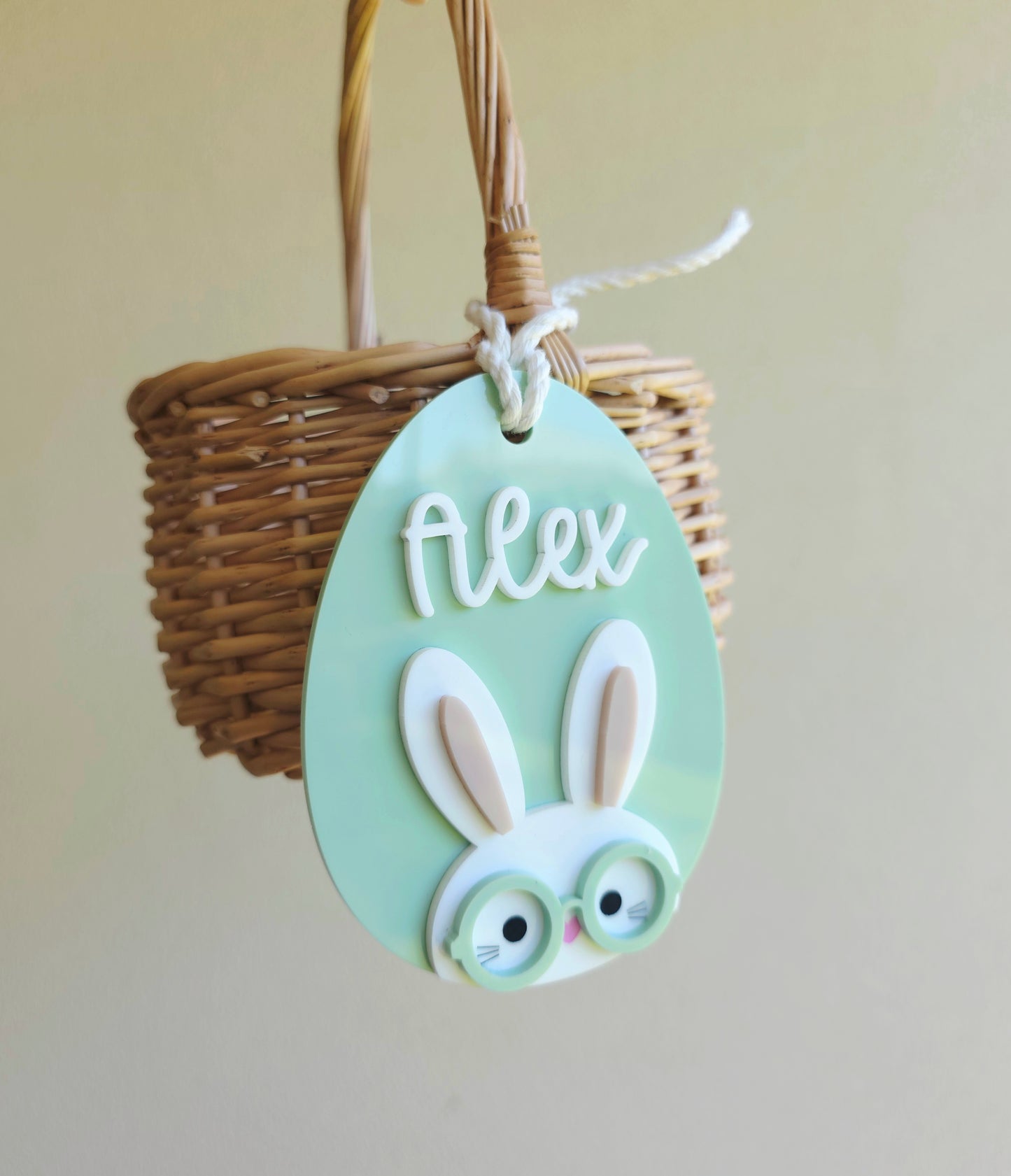 Easter Bunny Egg Basket Tag - Personalised