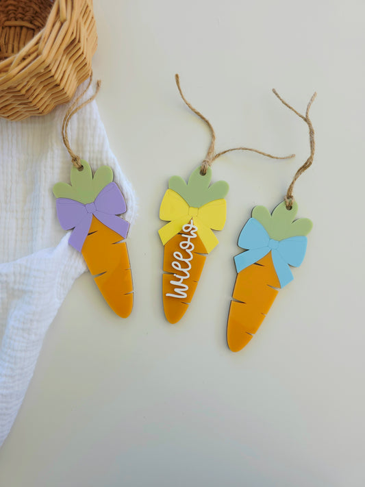 Easter Bow Carrot Name Tag