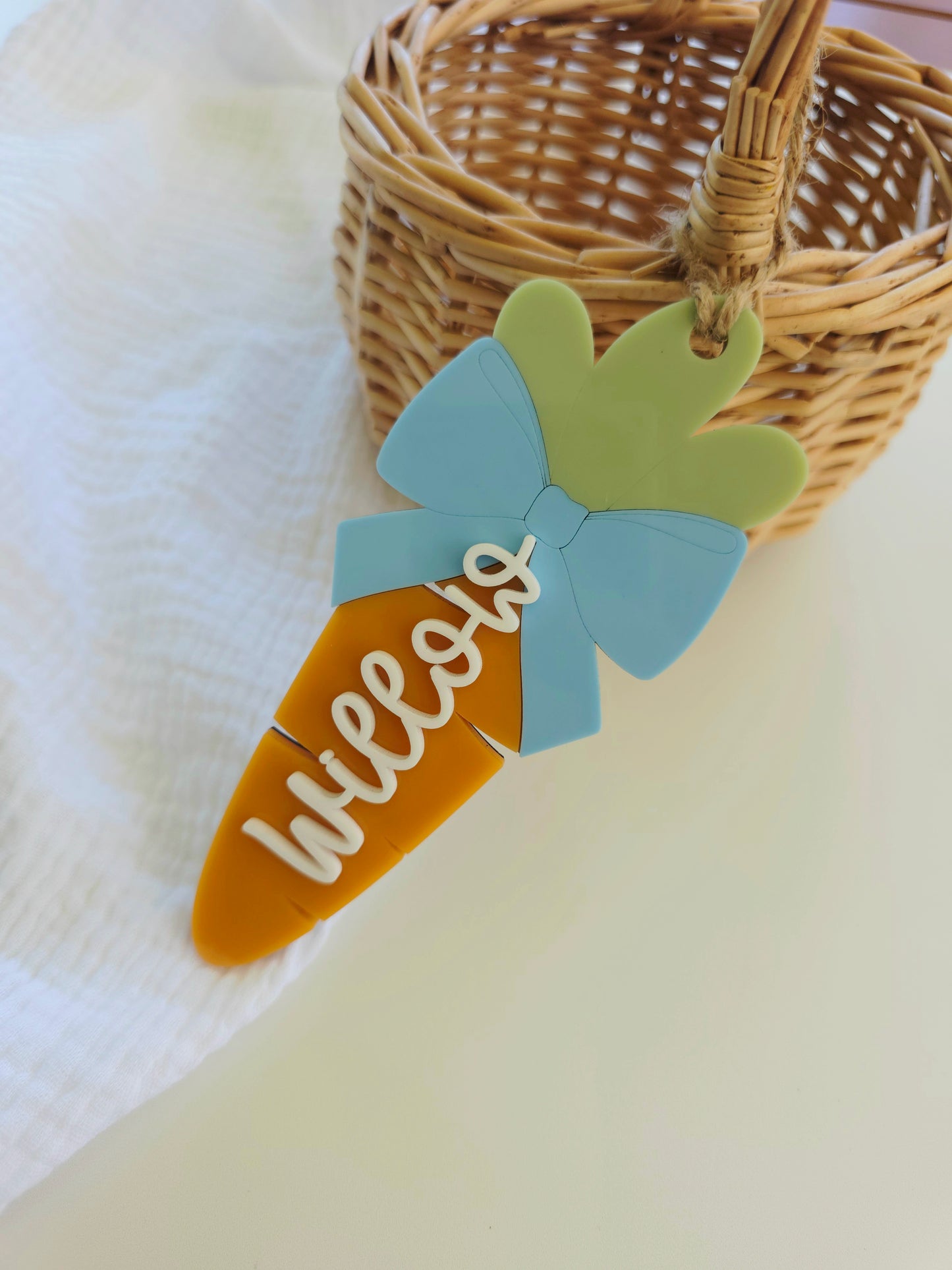 Easter Bow Carrot Name Tag