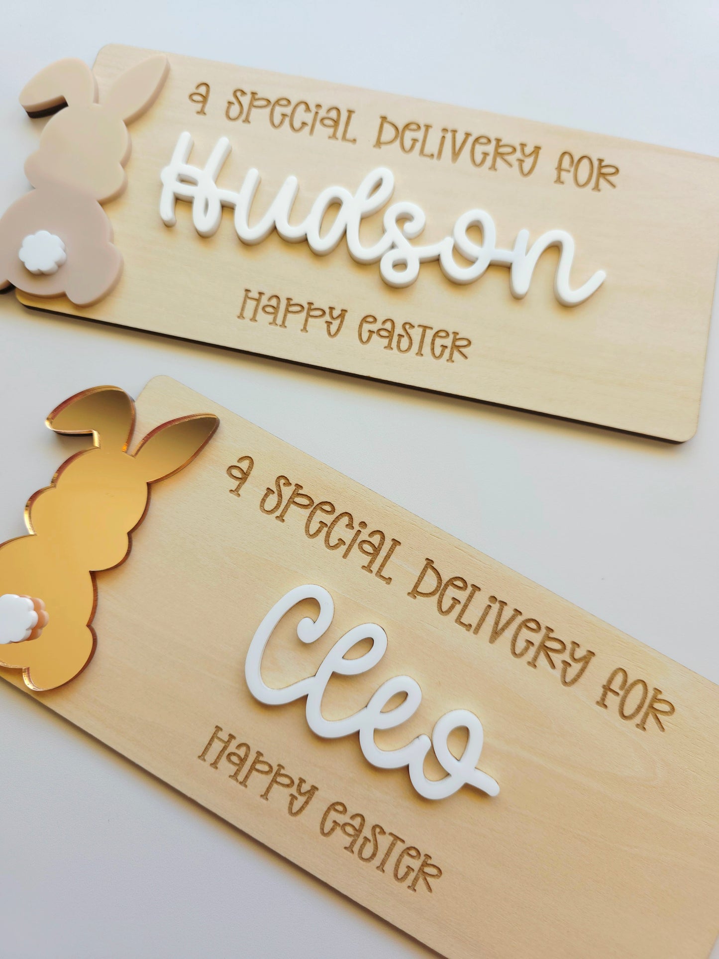 Easter Crate Plaque - Personalised with Acrylic Bunny
