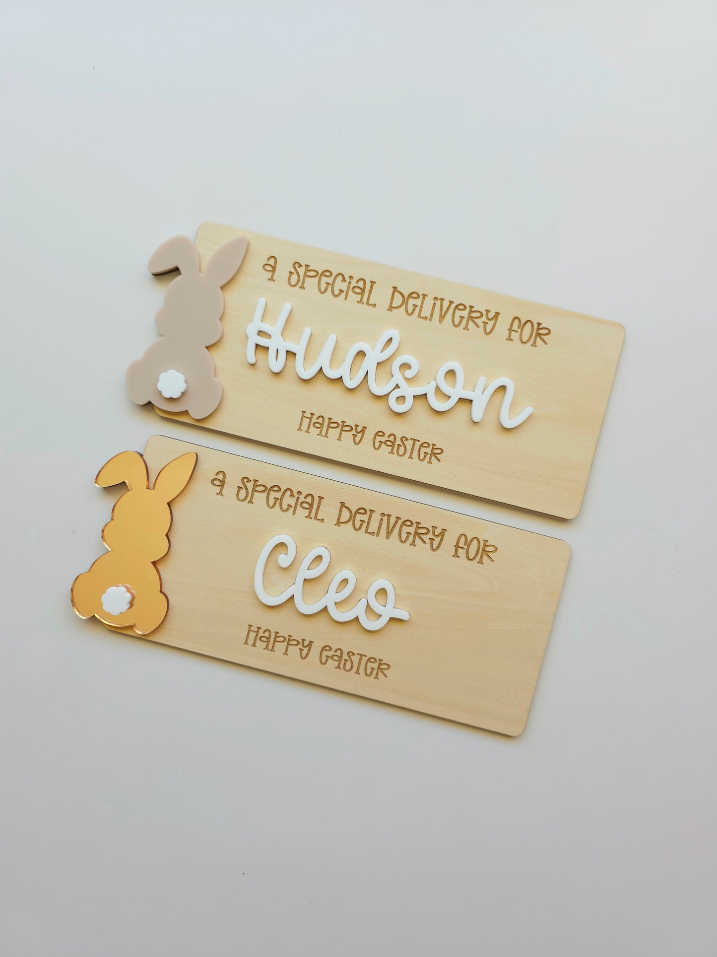 Easter Crate Plaque - Personalised with Acrylic Bunny
