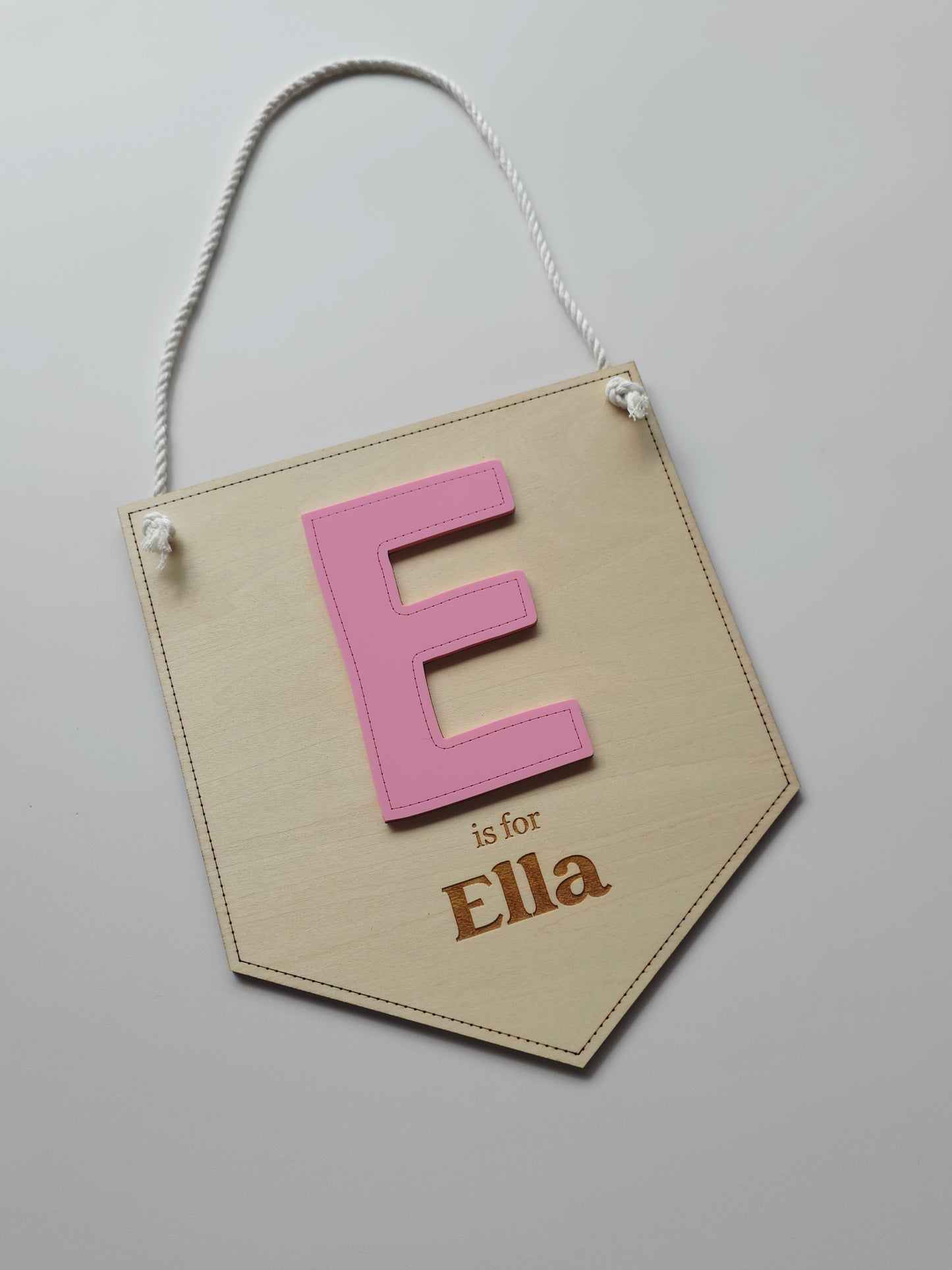 "is for" Personalised Name Hanging Banner