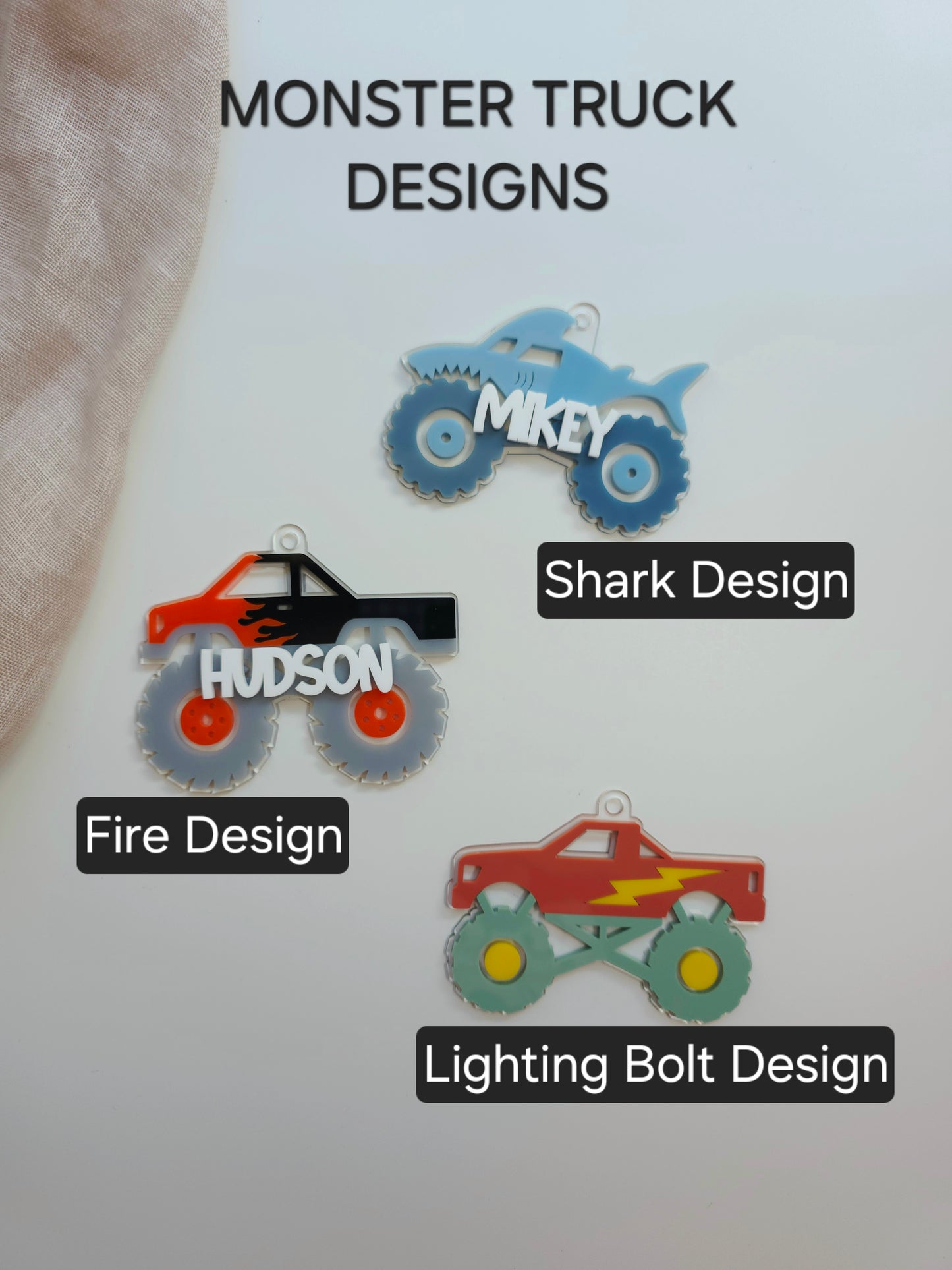 Monster Truck Bag Tag