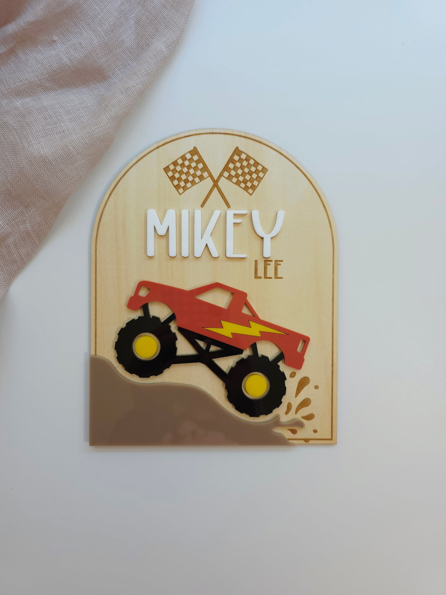 Monster Truck Name Plaque