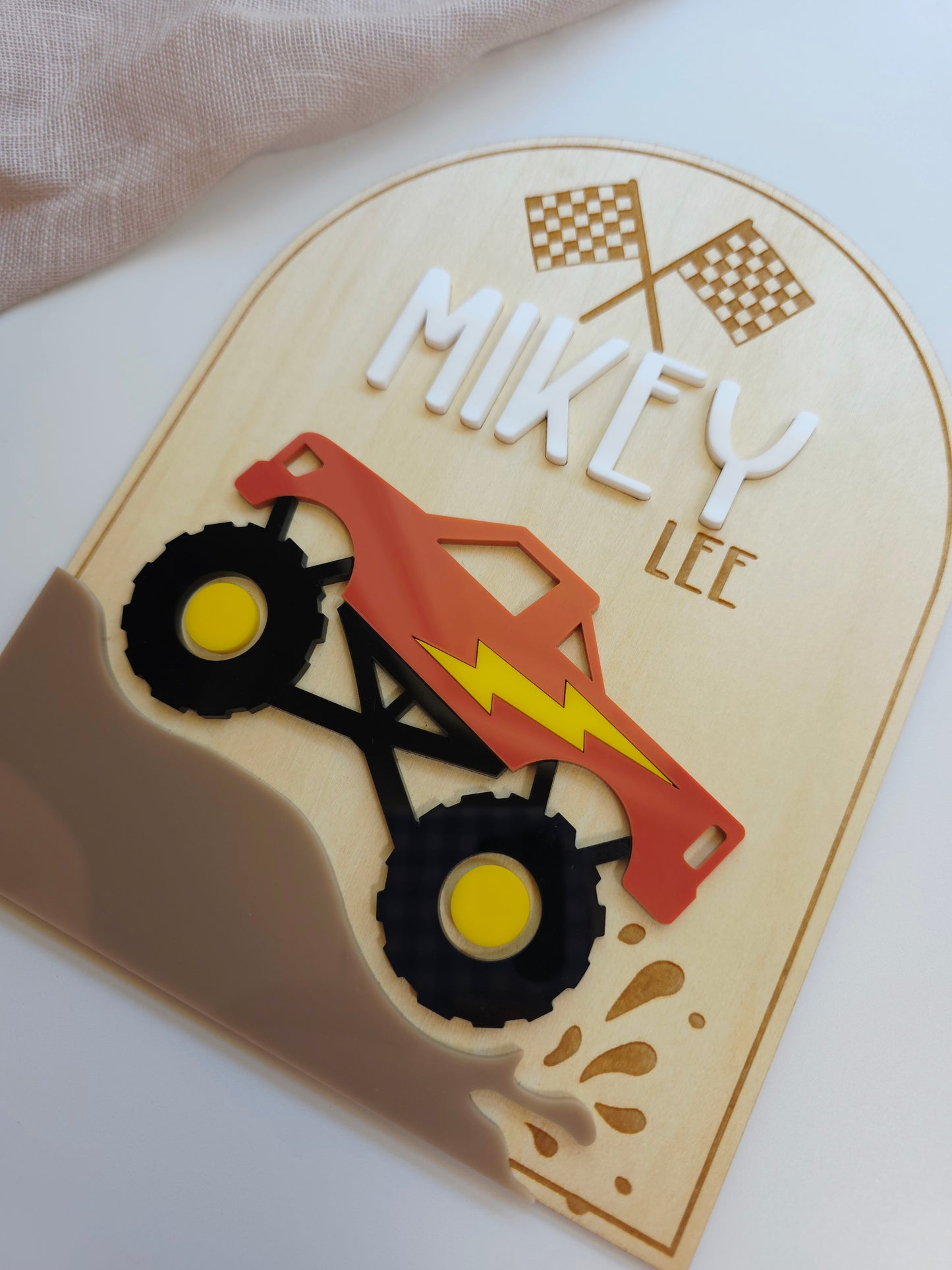 Monster Truck Name Plaque