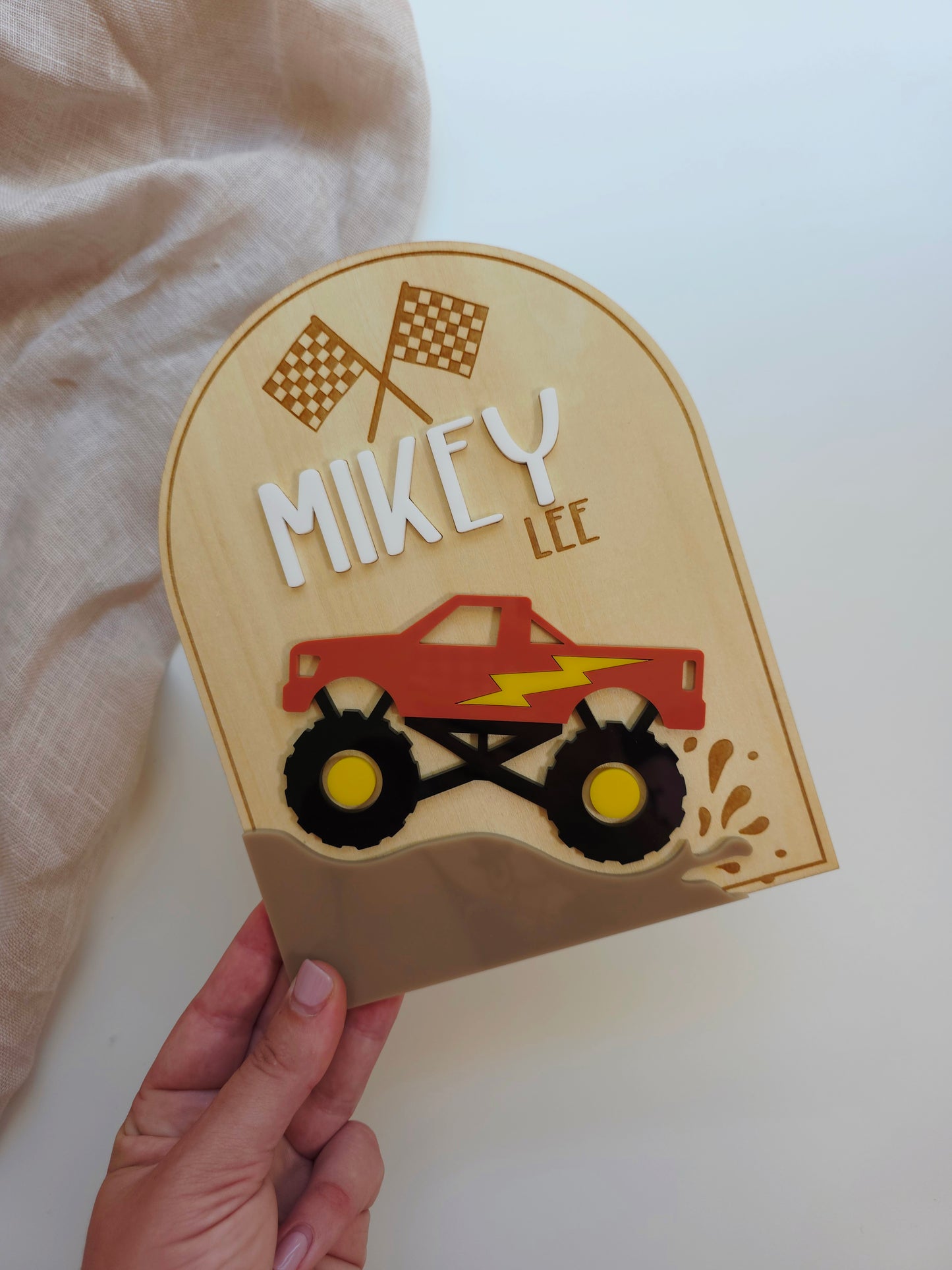 Monster Truck Name Plaque