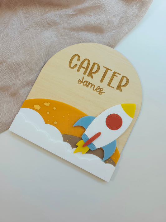 Space Theme Name Plaque