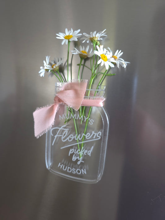 Flower Jar Fridge Magnet - Personalised