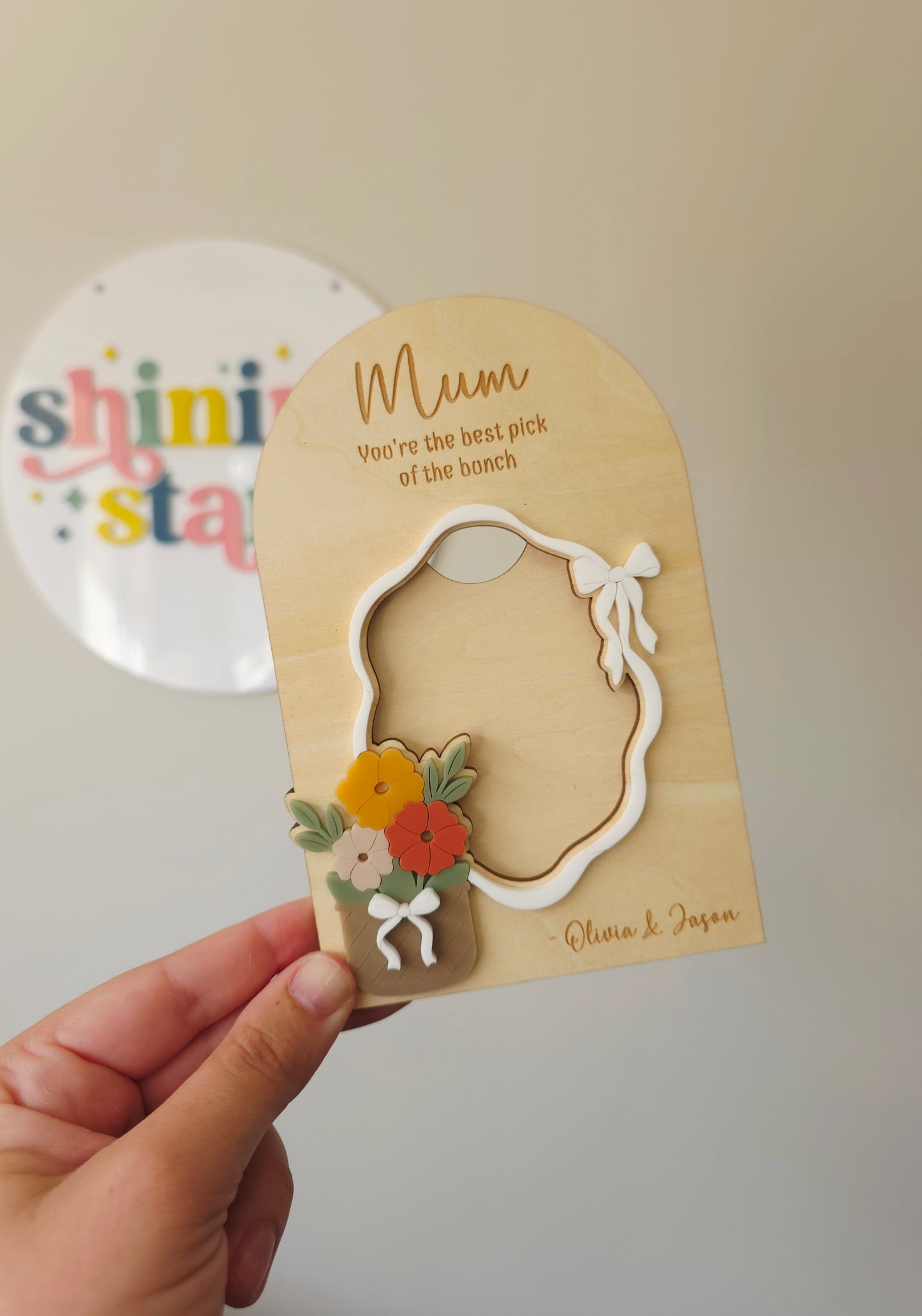 Flower Bow Photo Frame (2.5x3.5 inch) - Personalised