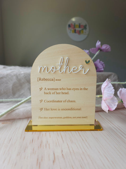 Mother Definition Plaque - Personalised