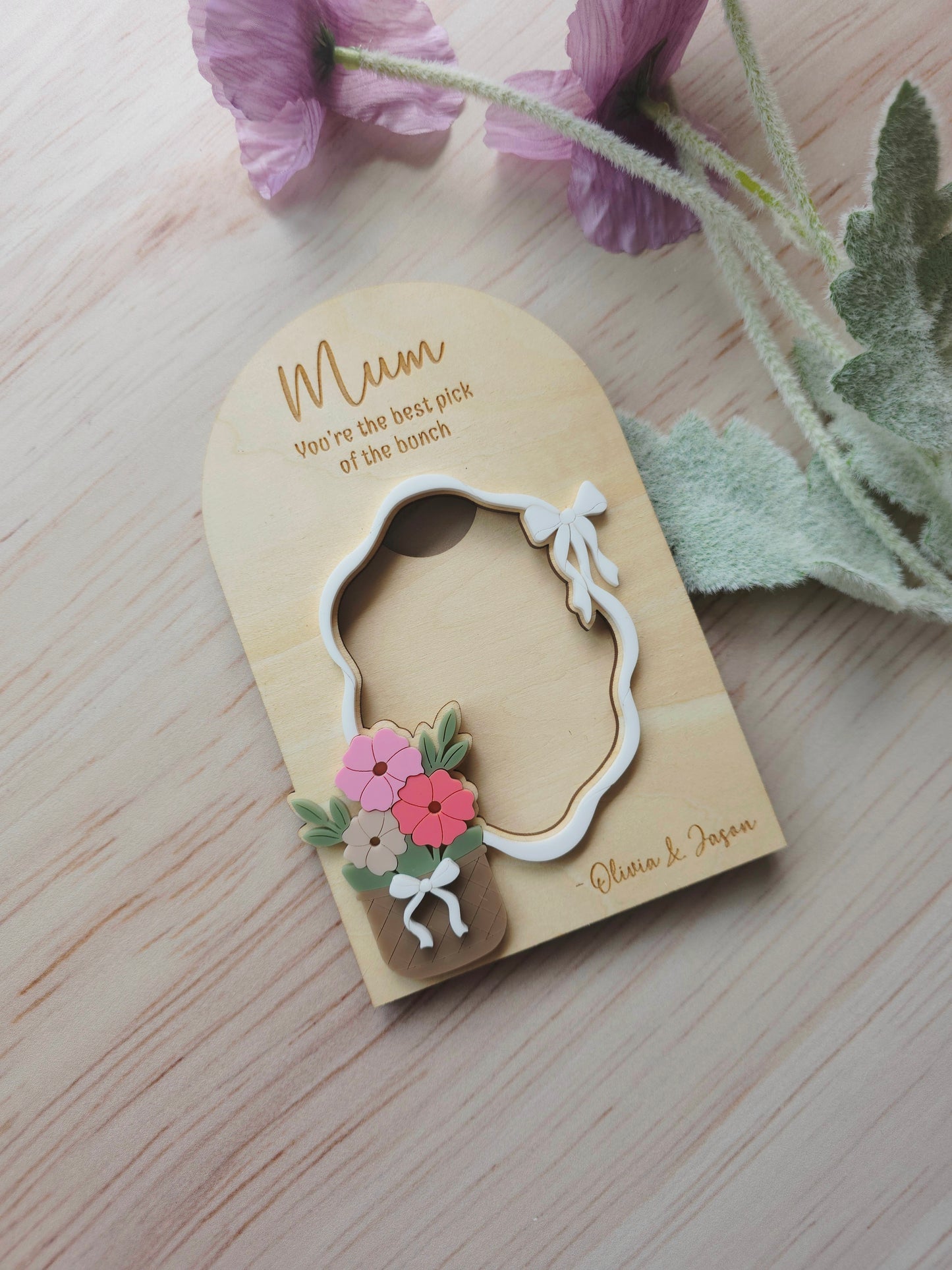 Flower Bow Photo Frame (2.5x3.5 inch) - Personalised