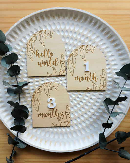 Baby Milestone Cards - Leavy Greenery