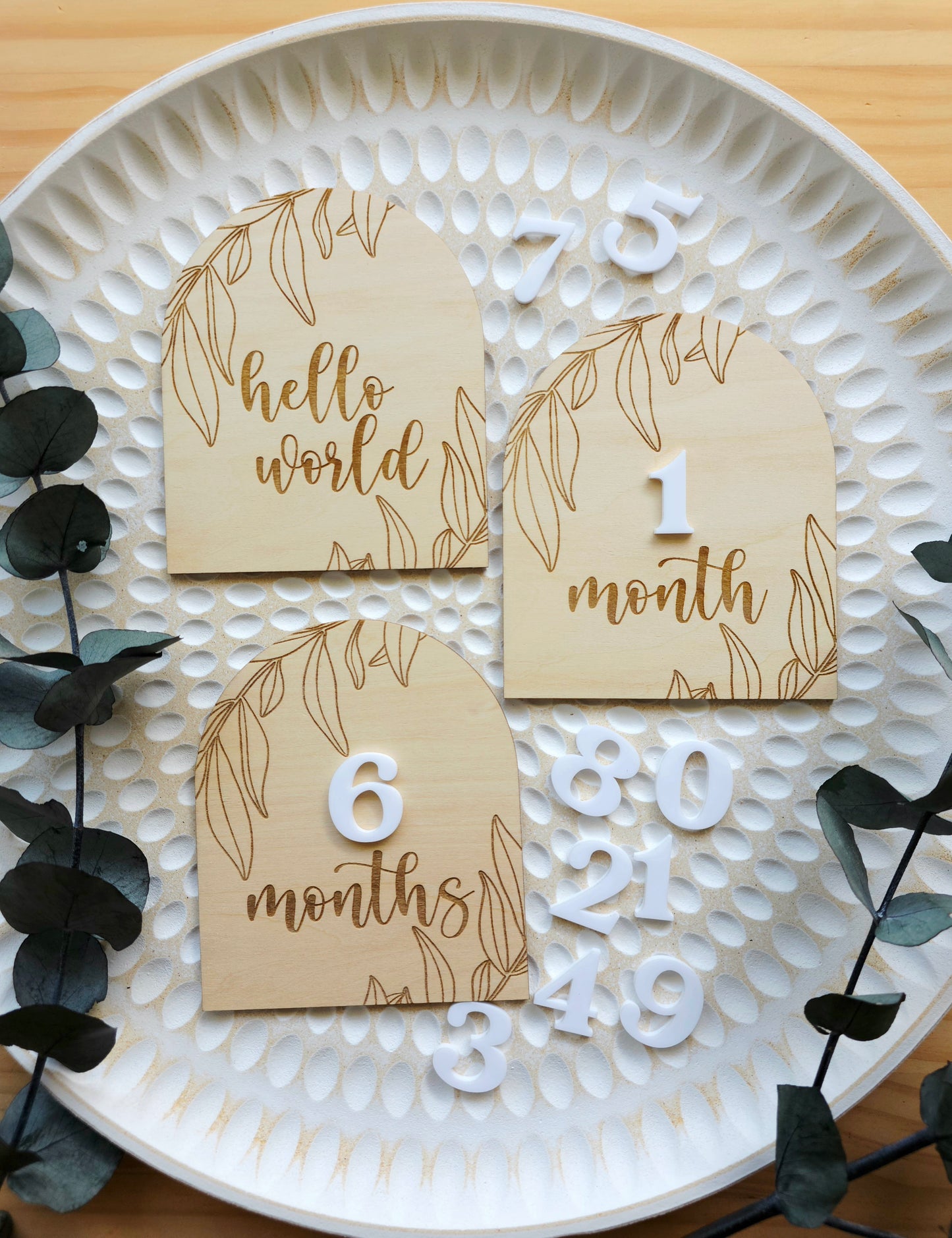 Baby Milestone Cards - Leavy Greenery