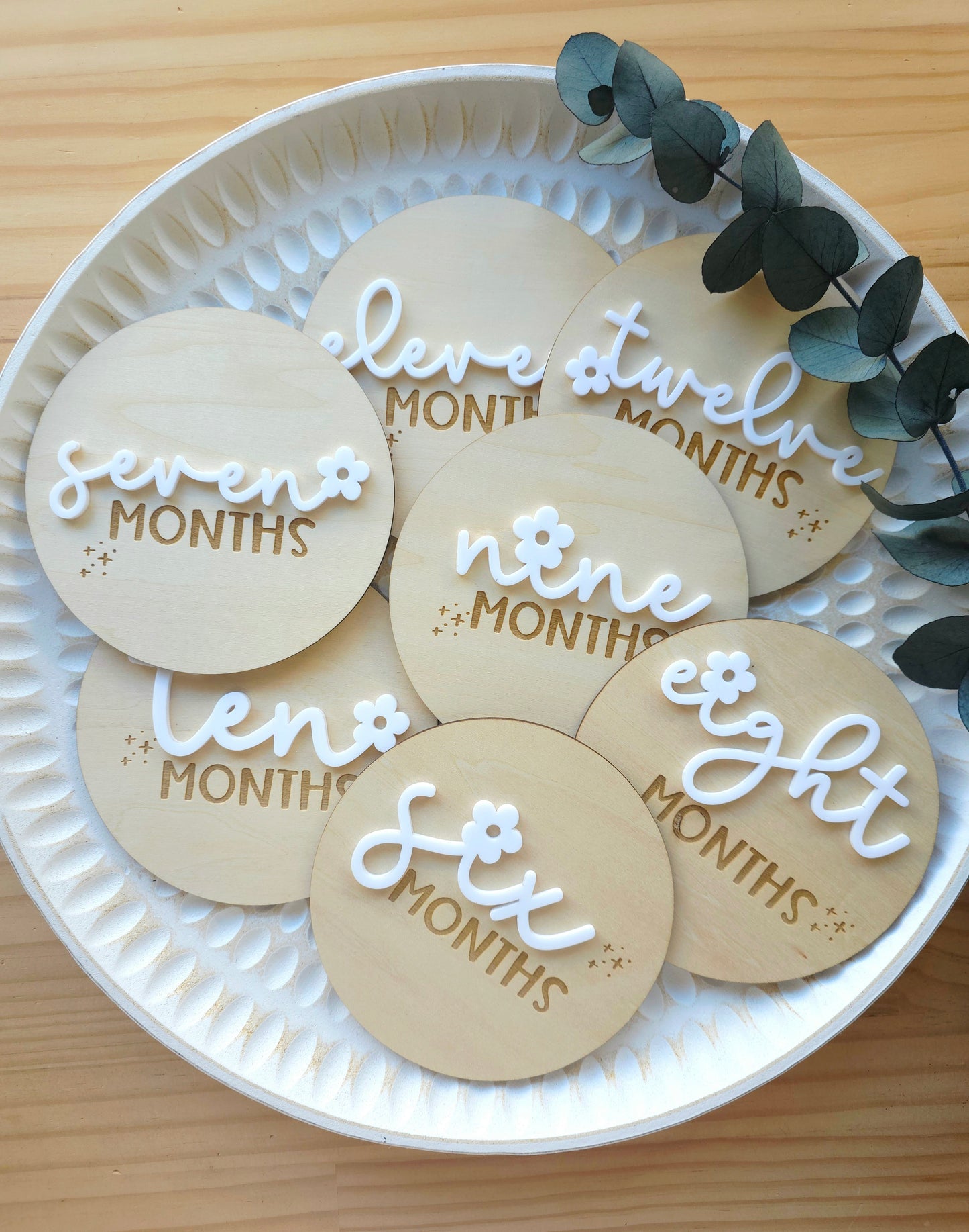 Baby Milestone Cards - Flowery Words